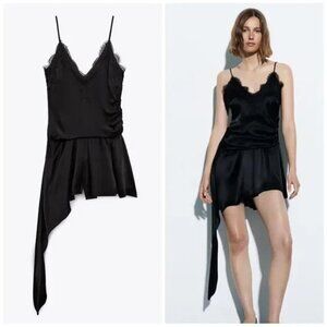 NWT ZARA ASYMMETRIC HEM JUMPSUIT LIMITED EDITION SIZE M